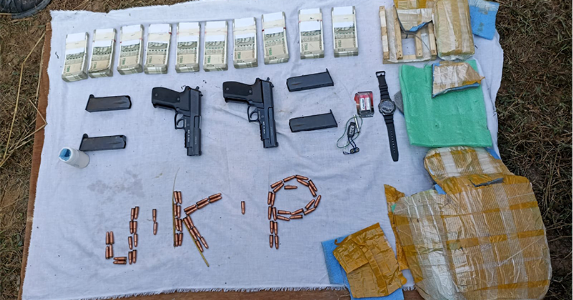 Weapons consignment along with cash, drone dropped by Pakistan recovered by J&K Police in Samba