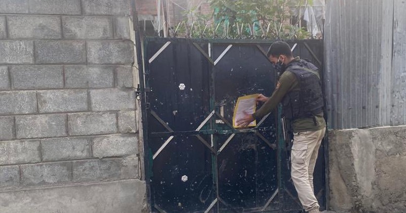 J&K Police Attach Houses J&K Police Attach Houses