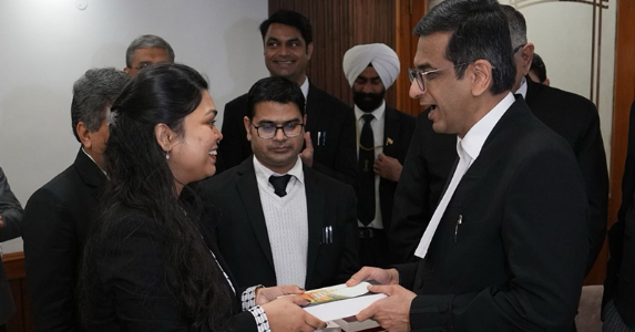 CJI, other SC judges felicitate cook's daughter for getting scholarship to study masters in law in two US universities