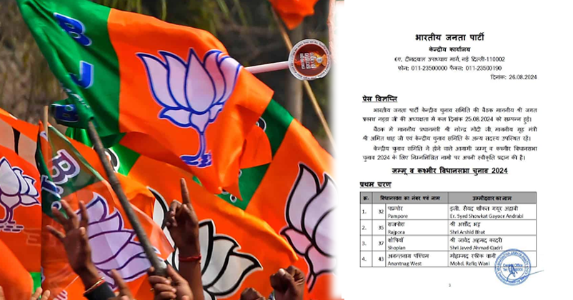 BJP issues 1st list of 56 candidates for J&K assembly Polls.