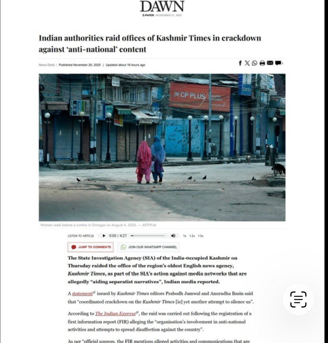 PoJK Puppet PM Lashes Out After SIA Raids on 