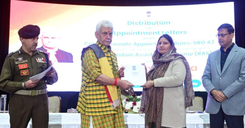 LG J&K Hands Over Appointment Letters to NoKs of Terror Victims