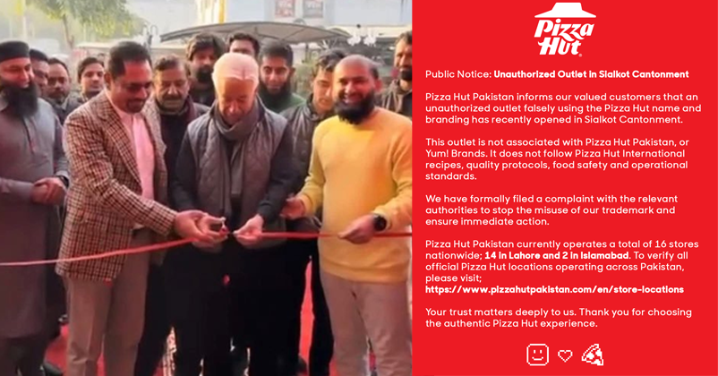 Khawaja Asif inaugurates fake Pizza Hut in Sialkot.