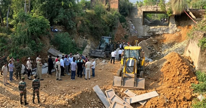 construction bridge collapses in Jammu
