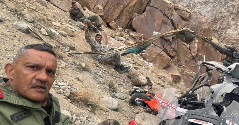 Army Cheetah Helicopter Crashes in Ladakh