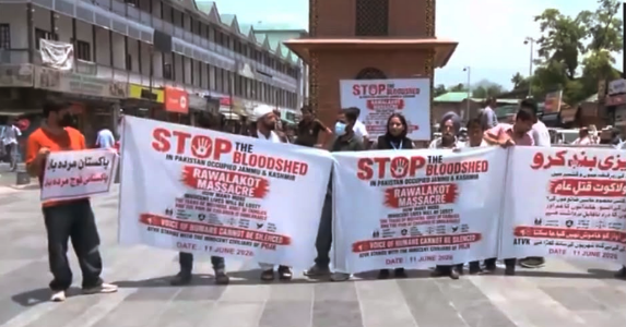ATVK protests in Srinagar, Seeks justice for civilians killed in PoJK