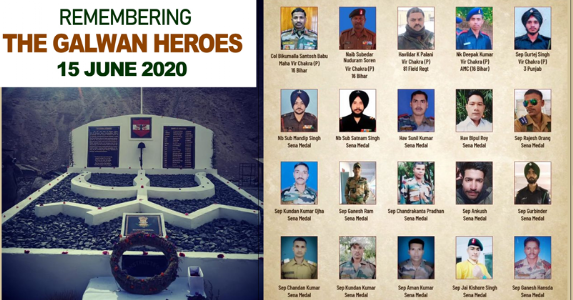 15 June 2020: Heartfelt tribute to the Heroes of Galwan on their Martyrdom Day