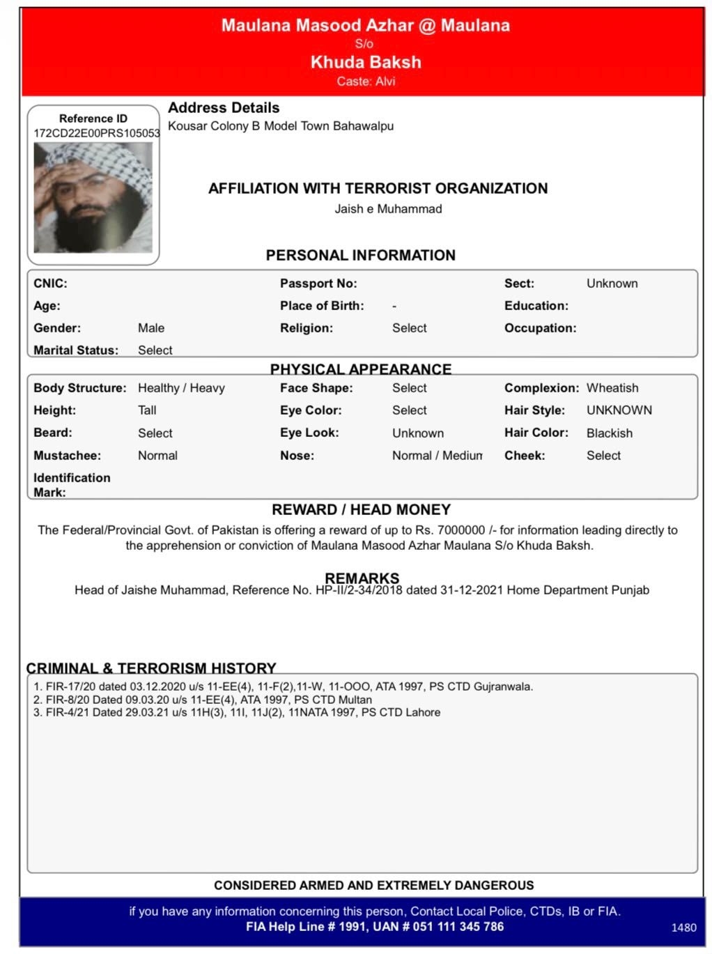 terrorist Masood Azhar
