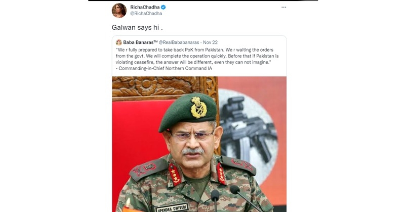 Richa Chadha Tweet 
