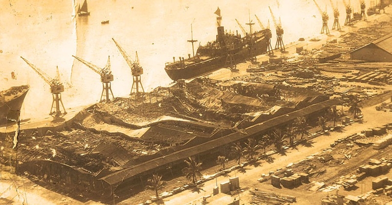 Karachi Harbour on Fire after attack by India