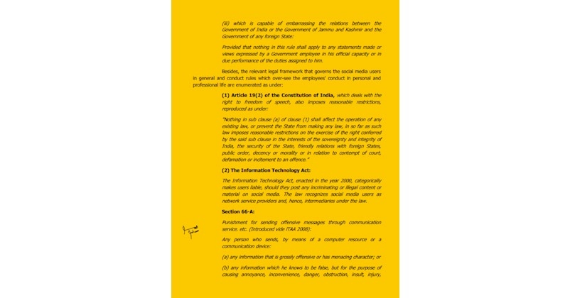 JK Govt issues Social Media guidelines...