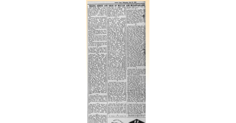 Partition of India 1947 