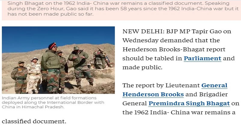 Sino-India War 1962