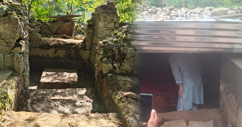 sharda temple in ruins at Gugloosa discovered recently by Thussu family