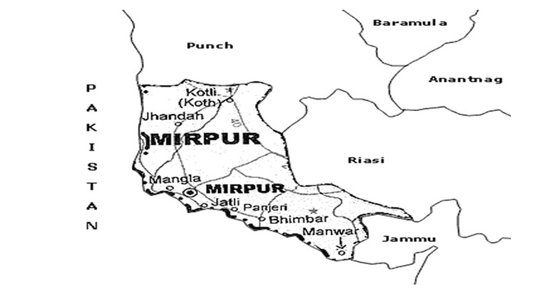 Jaammu Kashmir Mirpur Map