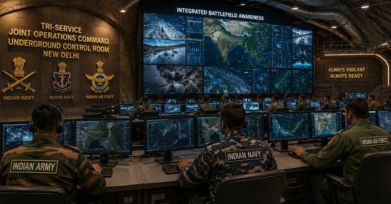 Indian army underground war room in delhi