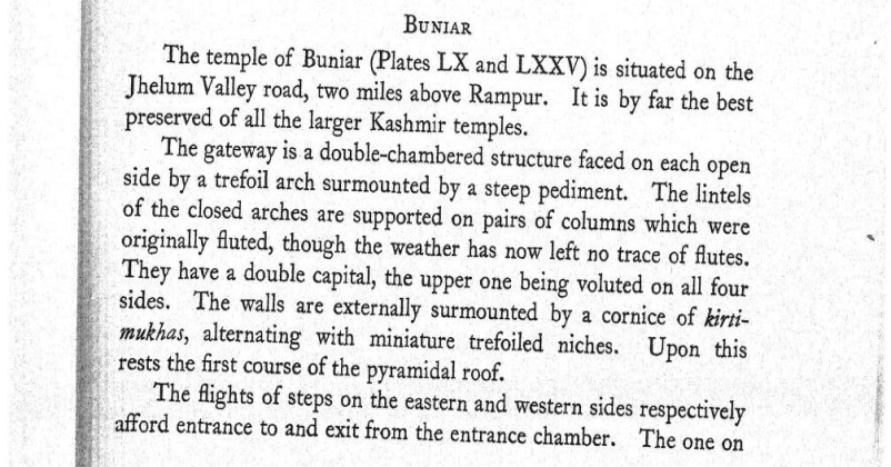buniyar temple history RC Kak Book 
